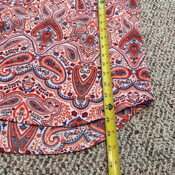 Artisan NY Paisley Sleeveless Blouse - Orange and Blue. Large - Picture 9 of 10